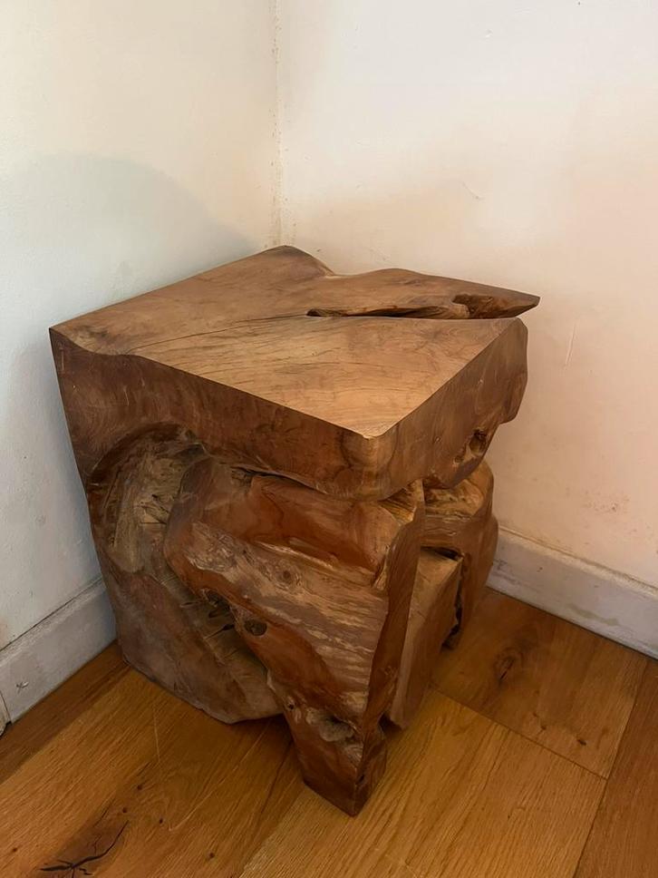 Massief houten kruk, Antiek en Kunst, Antiek | Meubels | Stoelen en Sofa's, Ophalen