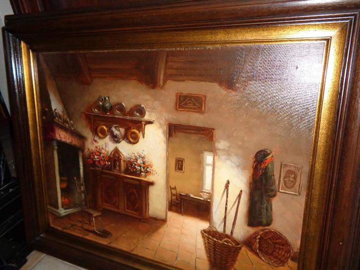 *Carl Esterreich (19e eeuw)-Prachtig schilderij -Zie BENEZIT, Antiek en Kunst, Kunst | Schilderijen | Klassiek, Ophalen of Verzenden