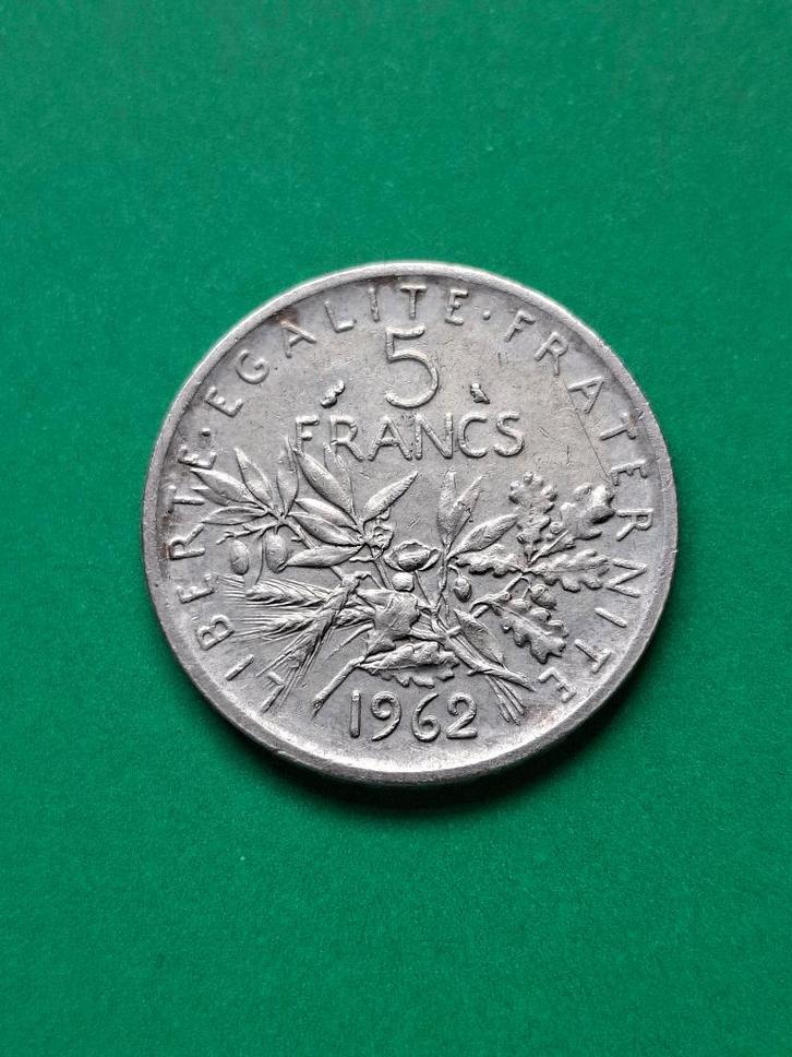 1962 Frankrijk 5 frank in zilver met zaaister, Postzegels en Munten, Munten | Europa | Niet-Euromunten, Losse munt, Frankrijk