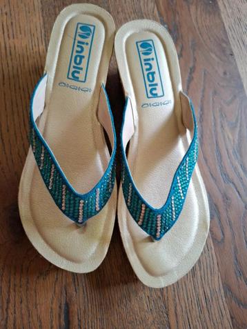 Inblu: nieuw blauw turquoise teenslippers, slippers maat 38 beschikbaar voor biedingen