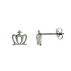 Prinsessenkroon kinderoorbellen in staal hoogglans, Handtassen en Accessoires, Kindersieraden, Ophalen of Verzenden, Nieuw, Zilver