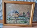 Pasteltekening Château de Launoy in Thoricourt 34 x 28 cm, Antiek en Kunst, Kunst | Tekeningen en Fotografie, Ophalen of Verzenden