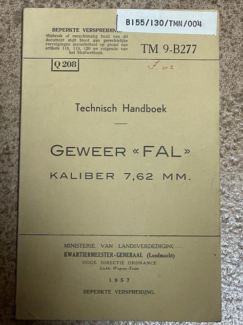 ABL-Reglement - Geweer FAL Kaliber 7,62mm, Verzamelen, Militaria | Algemeen, Ophalen of Verzenden