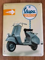 Vintage Vespa Servizio Metalen Reclamebord - Vespa 125cc, Enlèvement, Comme neuf, Panneau publicitaire