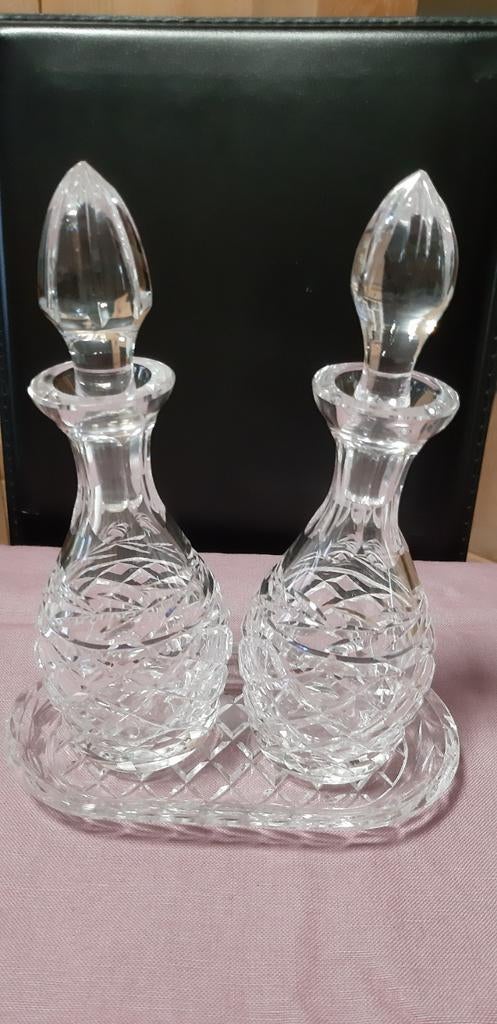Set cristal Waterford azijn olie - set huile vinaigre, Antiquités & Art, Antiquités | Verre & Cristal
