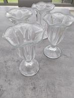 4 stevige ijscoupes bloemvormig, Verre, Enlèvement, Utilisé, Autres styles