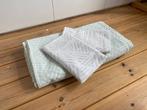 Beddengoed | Flanel 200 x 220 | Muntgroen - geometrisch, Dekbedovertrek, Tweepersoons, Ophalen of Verzenden, Zo goed als nieuw