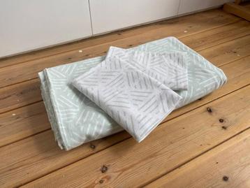 Beddengoed | Flanel 200 x 220 | Muntgroen - geometrisch beschikbaar voor biedingen