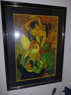 Grote aquarel gesigneerd „OTTO”, Antiek en Kunst, Ophalen of Verzenden