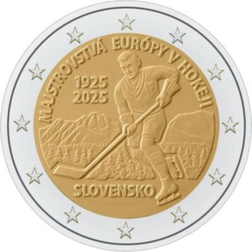 2 euro Slowakije 2025 : Ijshockey, Postzegels en Munten, Munten | Europa | Euromunten, Losse munt, 2 euro, Slowakije, Verzenden