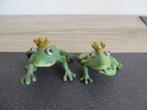 2 beeldjes -- Kikkers met gouden kroontje, Verzamelen, Ophalen of Verzenden, Gebruikt, Dier