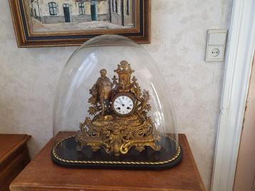 Vergulde stolpklok, pendule, Antiek en Kunst, Ophalen