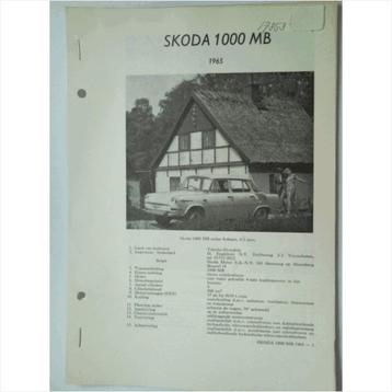 Skoda 1000MB Vraagbaak losbladig 1965 #2 Nederlands