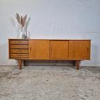 Vintage jaren 60 teak scandinavisch sideboard tv meubel, Ophalen, Gebruikt, 200 cm of meer, 25 tot 50 cm