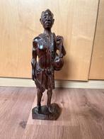 Houten beeld Afrikaanse man, Antiek en Kunst, Ophalen of Verzenden