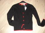 Zwart vestje met rode details, maat XS, NIEUW, Noir, Taille 34 (XS) ou plus petite, Enlèvement ou Envoi, Neuf