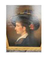 Huile sur toile XIXe Portrait femme école française, Enlèvement ou Envoi