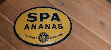 Blik bordje SPA  ANANAS  zuivere suiker 1950 Spa Monopole beschikbaar voor biedingen