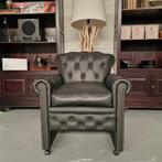 Scott Classic Chesterfield Eetkamerstoel – Zwart, Leer, Ophalen