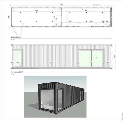 Container 40ft - bureau of woonunit, Zakelijke goederen, Machines en Bouw | Keten en Containers, Ophalen