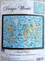 Borduurpakket World Map van Design Works, Envoi, Neuf, Set à broder
