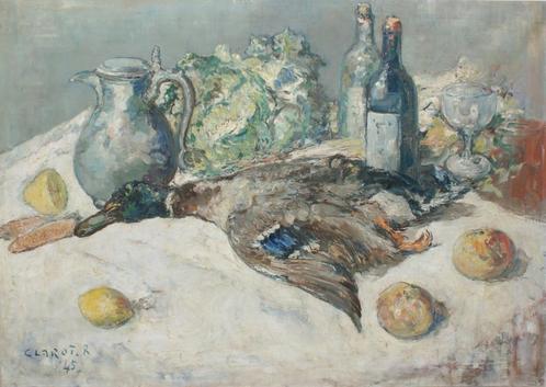 René Clarot (1882-1972): Stilleven 1945 (O/D, 97 x 77 cm), Antiquités & Art, Art | Peinture | Classique, Enlèvement ou Envoi