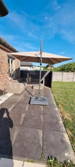 3mx3m pro parasol met een voet van 70 kg op wielen, Ophalen, Zo goed als nieuw, Verstelbaar