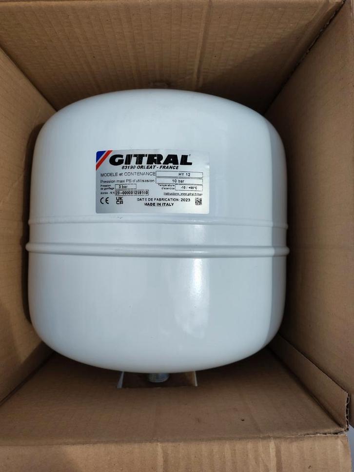 Vase d'expansion Gitral HY 12L - Nouveau - Prix fixe, Bricolage & Construction, Chauffe-eau & Boilers, Neuf, Élément, Moins de 20 litres