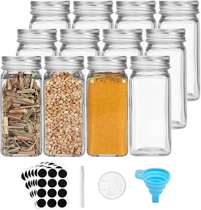 12 pots à épices en verre | LIVRAISON GRATUITE, Maison & Meubles, Cuisine| Tupperware, Neuf, Autres types, Envoi