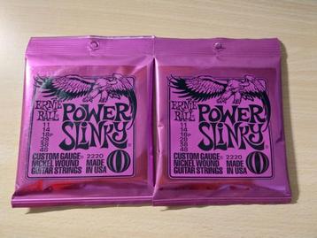 2 x Cordes guitare ERNIE BALL Power Slinky 2220 (11-48) beschikbaar voor biedingen
