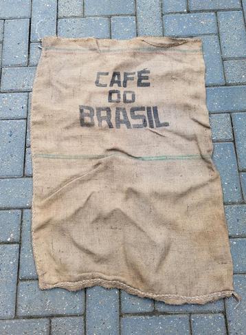 Oude jute zak Café Brasil  beschikbaar voor biedingen