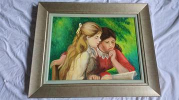 Schilderij met twee meisjes disponible aux enchères