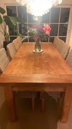 Houten tafel, Huis en Inrichting, Ophalen, Gebruikt, 8 stoelen of meer