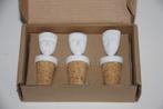 Decoratieve flessen stop witte stenen maskers * 3 stuks, Ophalen of Verzenden, Zo goed als nieuw, Los bestek