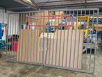 Dubbele + enkele poort + vast hekwerk 2m46 hoog, Clôture barrée, Enlèvement, Avec portail, Utilisé