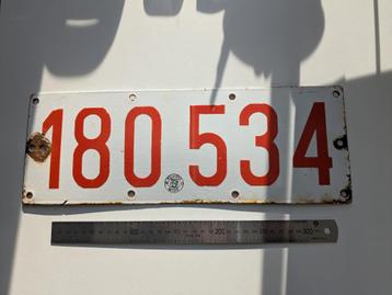 Originele Belgische emaille nummerplaat – 180 534 ( 1950) beschikbaar voor biedingen