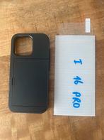 Hoes Zwart + Glas Screenprotector iPhone 16pro, Enlèvement, Neuf, Housse ou Sac
