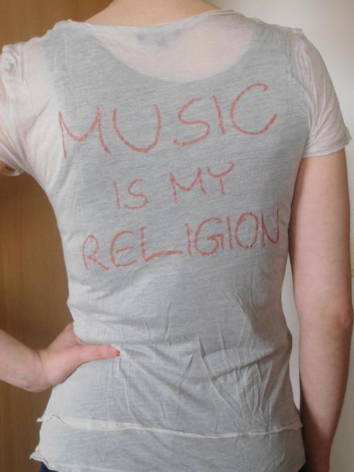 T-shirt transparent Best Montain "Music is my religion", Enfants & Bébés, Vêtements enfant | Taille 170, Neuf, Fille, Enlèvement ou Envoi