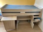 Bed, half hoogslaper met bureau en bureaustoel, Ophalen, Gebruikt, Hoogslaper