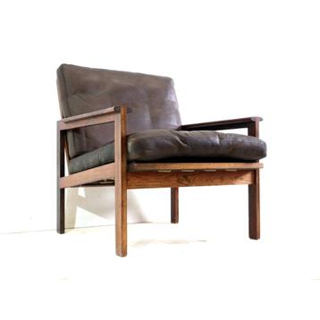 Vintage Deens design palissander fauteuil jaren '60 '70  beschikbaar voor biedingen