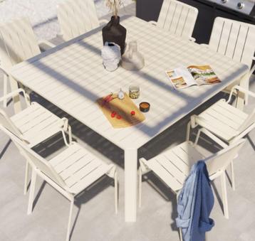 Volledig aluminium uitschuifbare tuintafel voor 8 personen beschikbaar voor biedingen