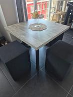 Tafel met 4x poef, Ophalen, Zo goed als nieuw