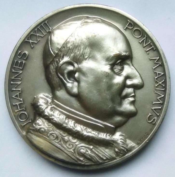 medaille johannes 23  pont maximus nostra signora della guar, Postzegels en Munten, Penningen en Medailles, Overige materialen