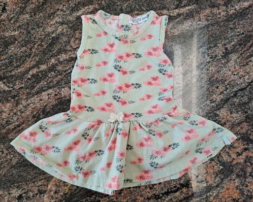 Mt 68 Licht groene jurk roze bloemen, Kinderen en Baby's, Babykleding | Maat 68, Zo goed als nieuw, Meisje, Jurkje of Rokje, Ophalen of Verzenden
