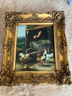 Schilderij kippen, Antiek en Kunst, Kunst | Schilderijen | Klassiek, Ophalen