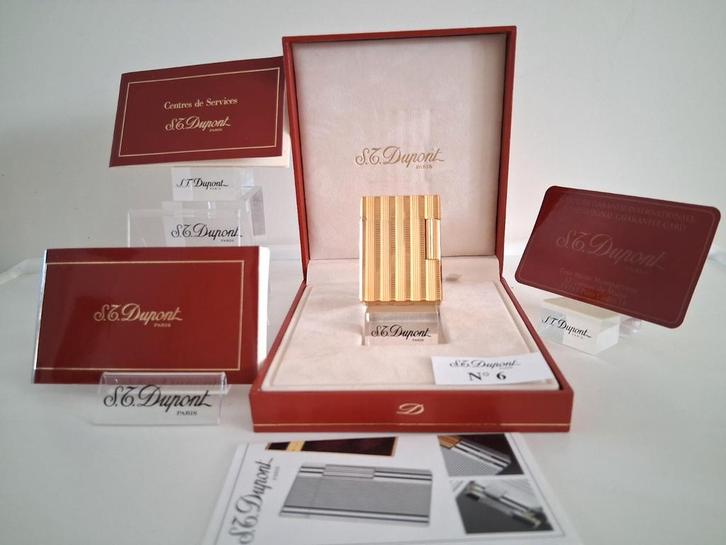 Dupont Aansteker L1 18K Verguld Goud Kleur Full Set ZGAN.., Verzamelen, Rookartikelen, Aanstekers en Luciferdoosjes, Zo goed als nieuw