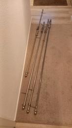 4 metalen gordijnroedes met toebehoren, Ophalen, Zo goed als nieuw