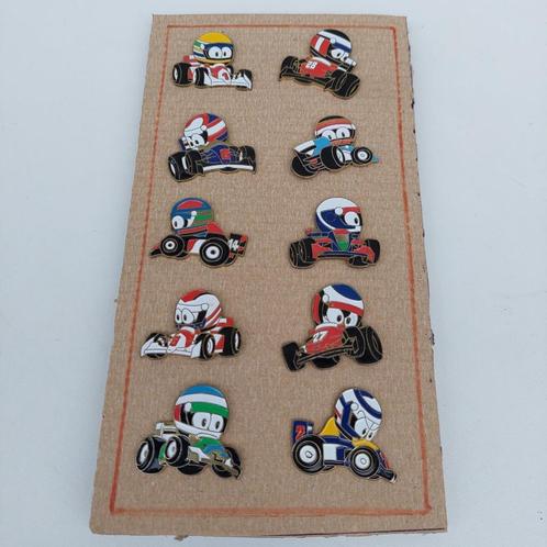 10 PIN SENNA BERGER MANSELL PROST ALESI ETC ORNICAR CLOVIS 9, Verzamelen, Overige Verzamelen, Zo goed als nieuw, Ophalen of Verzenden
