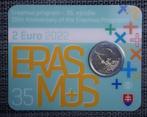 2 euro Coincard Slowakije 2022 Erasmus BU, 2 euro, Setje, Slowakije, Ophalen of Verzenden