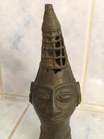 Tête tribale bronze Afrique, Antiquités & Art